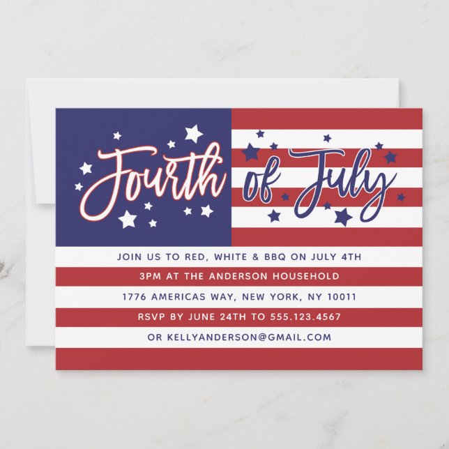 Invitation du Parti du drapeau américain du 4 juil (Devant)