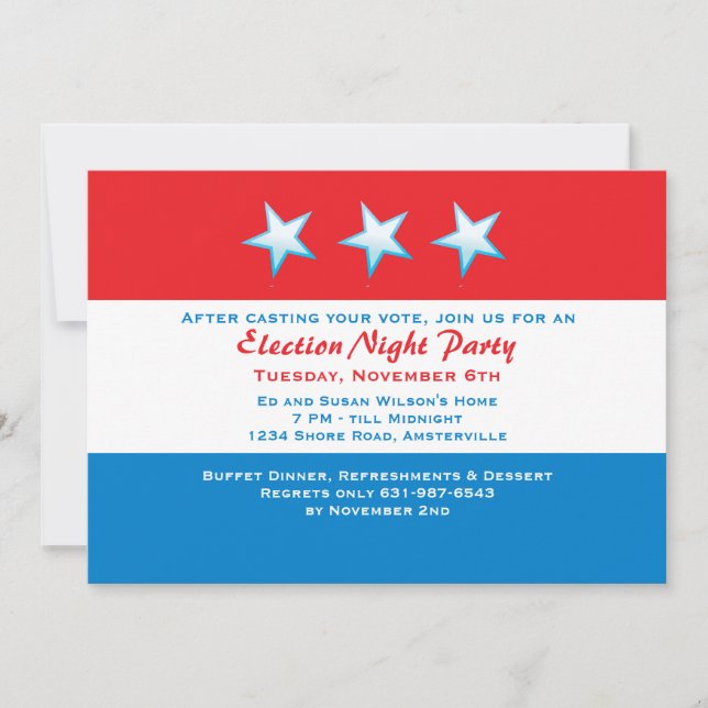 Invitation du Parti électoral rouge, blanc et bleu (Devant)
