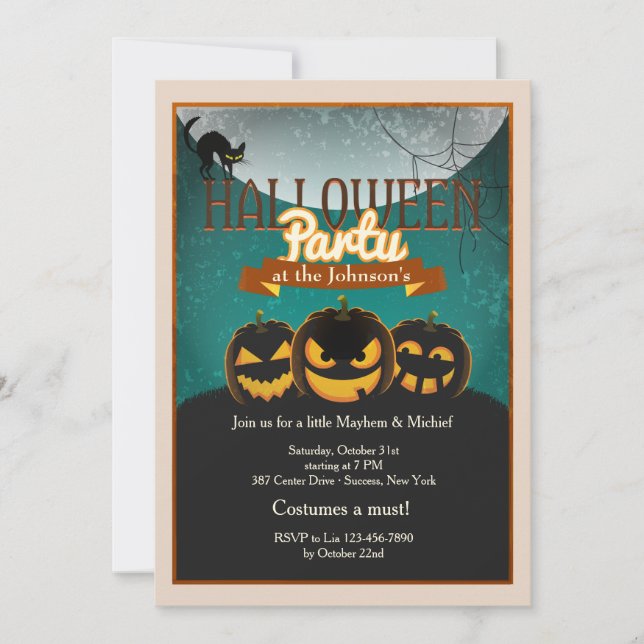 Invitation du parti Halloween (Devant)