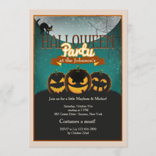Invitation du parti Halloween