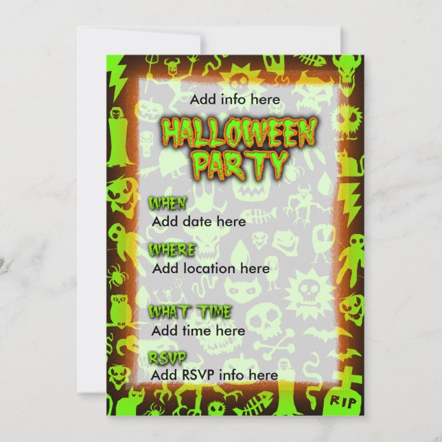Invitation du parti Halloween (Devant)