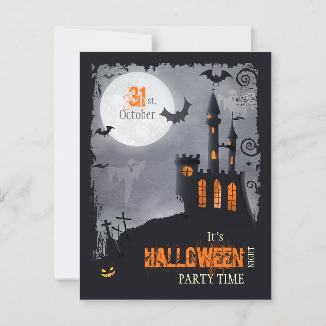 Invitation du parti Halloween (avant et arrière) (Devant)