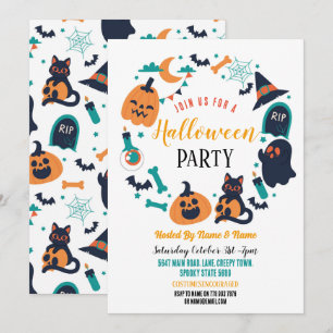 Invitation du parti Halloween Ghosts Citrouilles