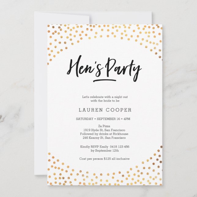 Invitation du parti Hen| Taches d'or (Devant)