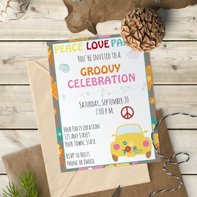 Invitation du parti Hippie des années 60 (Créateur téléchargé)
