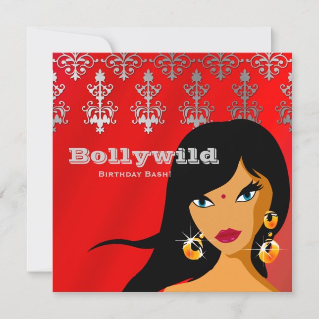 Invitation du Parti Indien Argent Rouge Bindi (Devant)