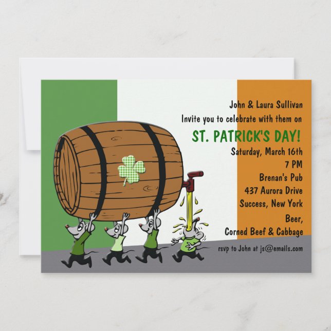 Invitation du parti Keg irlandais (Devant)
