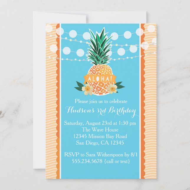 Invitation du parti Luau pour l'anniversaire, la d (Devant)