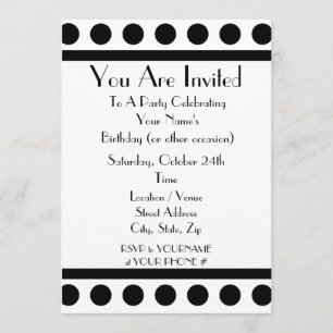 Invitation du parti noir et blanc