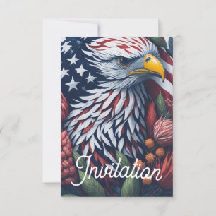 Invitation du parti Patriotic Bald Eagle 4 juillet