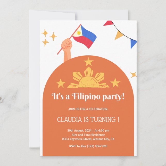 Invitation du parti philippin Anniversaire Dîner I (Devant)