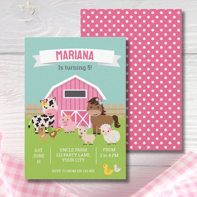INVITATION DU PARTI PINK FARM (Créateur téléchargé)