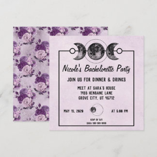Invitation du parti Purple Bachelorette Goth Wicca