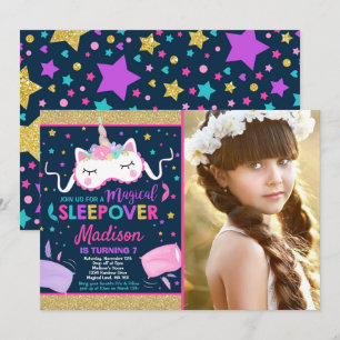 Invitation du parti Sleepover de l'Unicorn