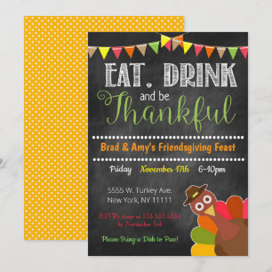 Invitation du parti Thanksgiving