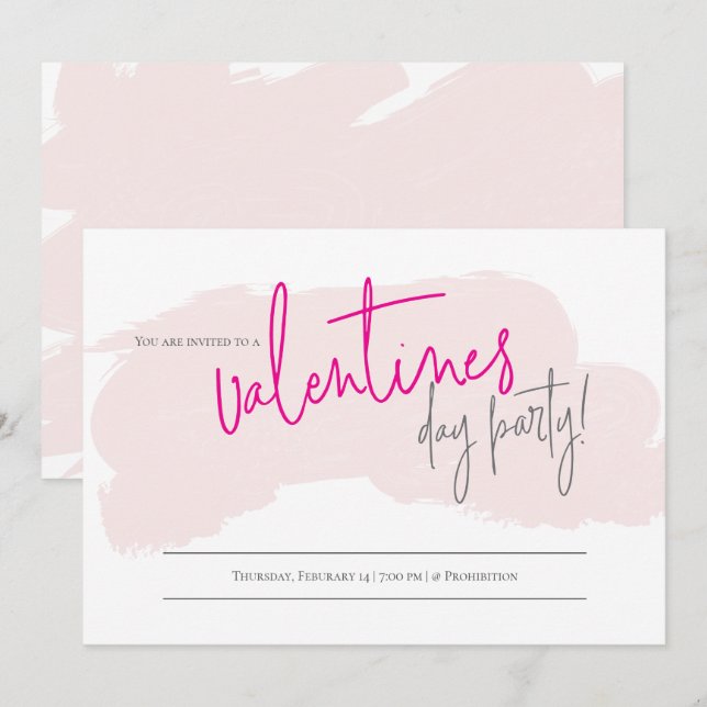 Invitation du Parti Valentines | Saint Valentin (Devant / Derrière)