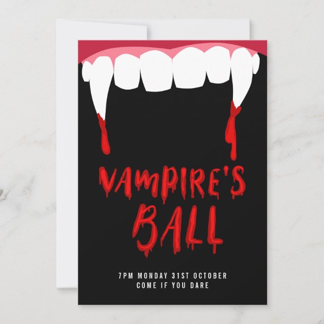 Invitation du parti Vampire's Ball Halloween (Devant)