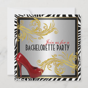 Invitation du parti Zebra and Hot Red Heels