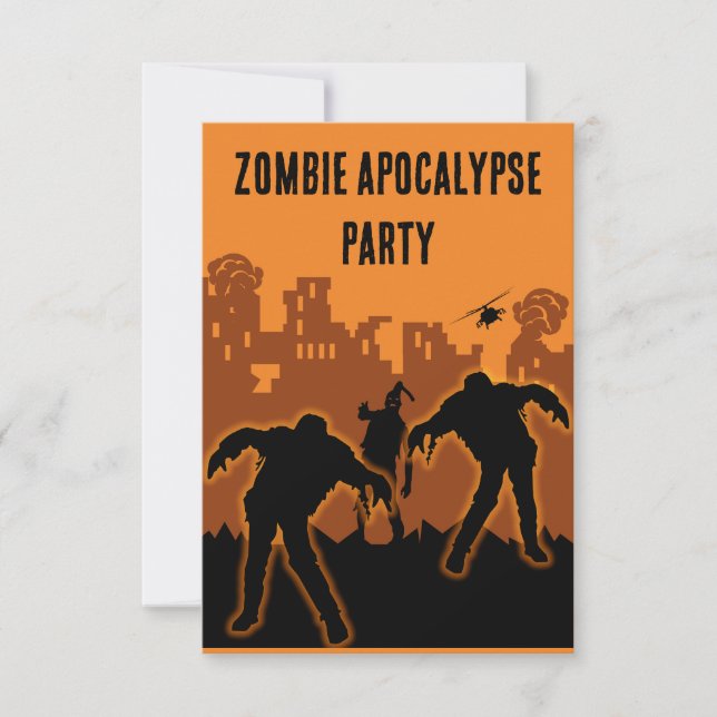 Invitation du parti Zombie Apocalypse (Devant)