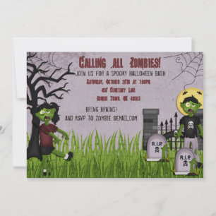Invitation du parti Zombie Halloween