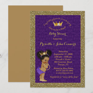 Invitation du petit Baby shower Afro Princess, vio