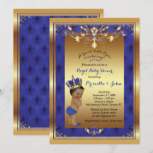 Invitation du petit Baby shower Prince, Royal Blue