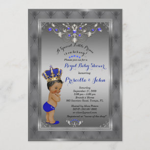 Invitation du Petit Prince Baby shower, ARGENT roy