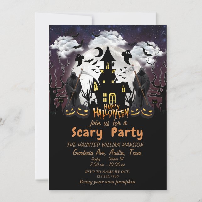 Invitation du planificateur de fête d'Halloween (Devant)