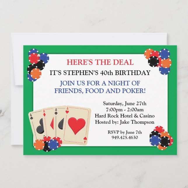 Invitation du Poker Party (Devant)