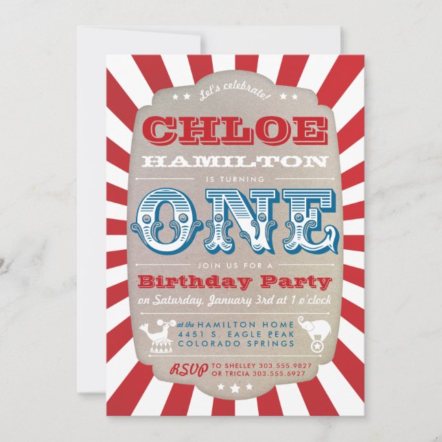 Invitation du premier anniversaire du Carnaval de  (Devant)