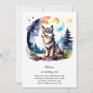 Invitation du premier anniversaire du loup