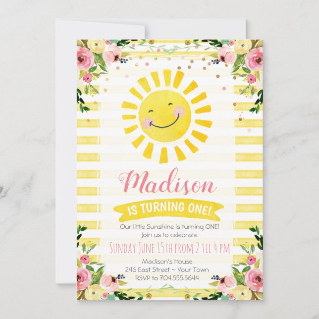 Invitation du premier anniversaire du soleil, Anni (Devant)