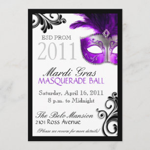 Invitation du Prom Masquerade