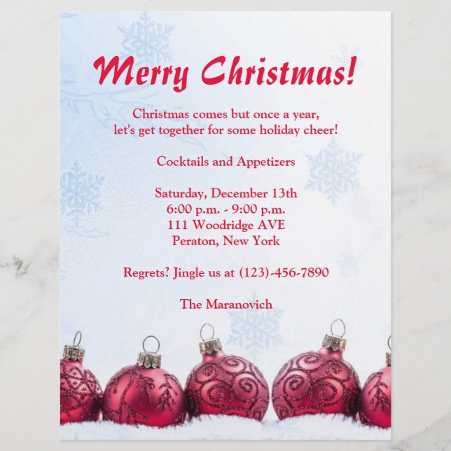Invitation du prospectus de Noël (Devant)