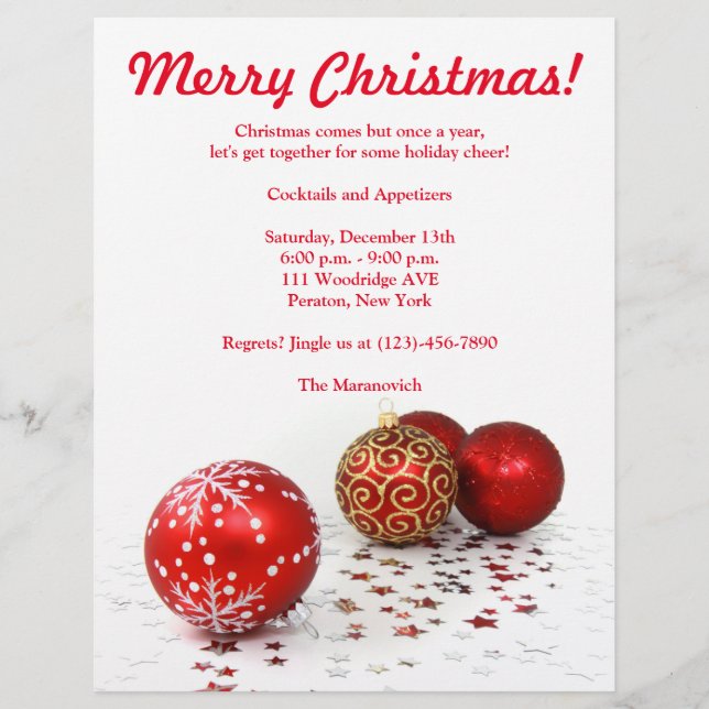 Invitation du prospectus de Noël (Devant)