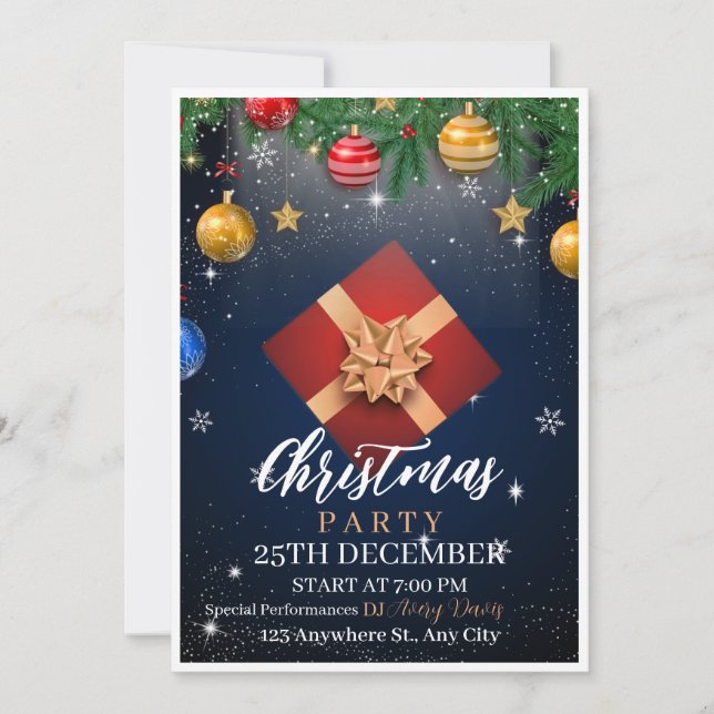 Invitation du prospectus de Noël Gold et White (Devant)