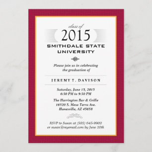 Invitation du Red & Gold Formal Graduation Party