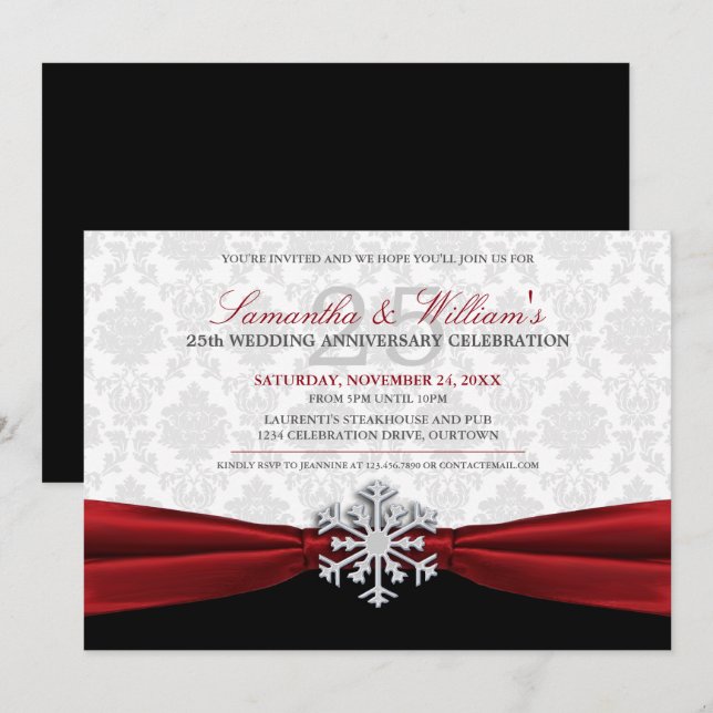 Invitation du Red Ribbon Anniversaire Party (Devant / Derrière)
