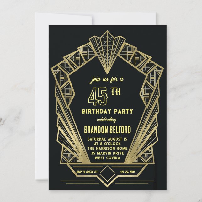 Invitation du réveillon du Gatsby (Devant)