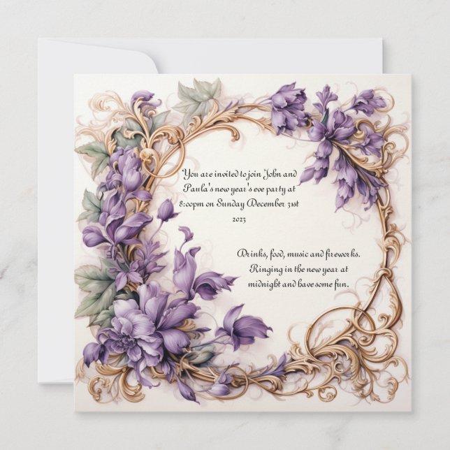 Invitation du réveillon du Nouvel An (Devant)