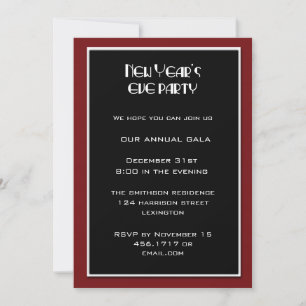 Invitation du réveillon du Nouvel An