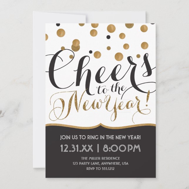 Invitation du réveillon du Nouvel An (Devant)