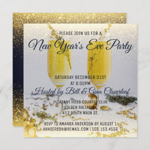 Invitation du réveillon du Nouvel An Luxe