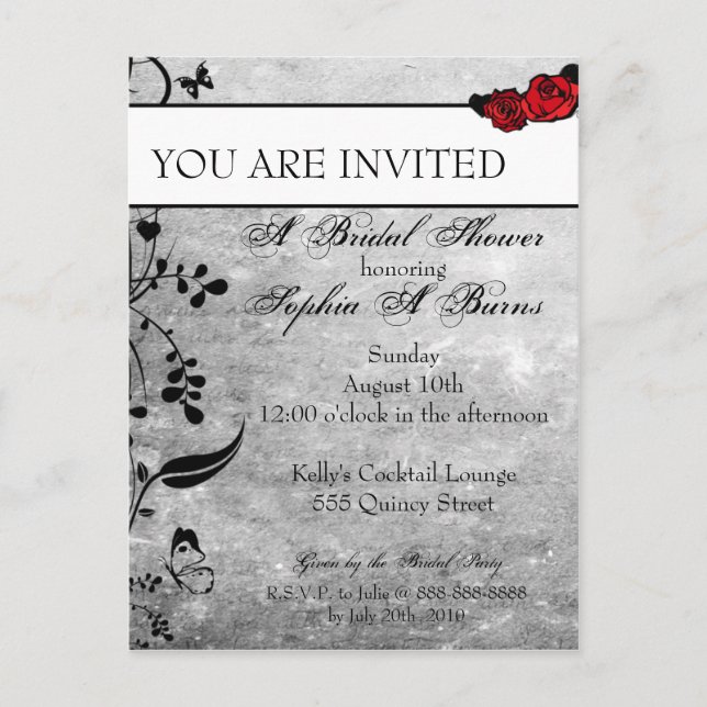 Invitation du Rose de tatouage et des lueurs nupti (Devant)
