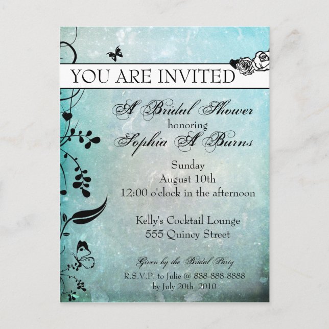 Invitation du Rose de tatouage et des lueurs nupti (Devant)