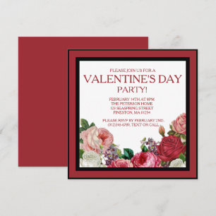 Invitation du rose Floral Valentines