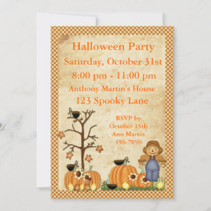 Invitation du Scarecrow Halloween Party