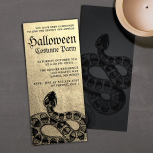 Invitation du serpent d'Halloween adulte or