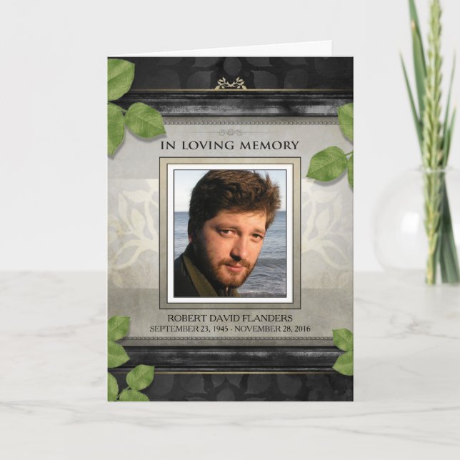 Invitation du service commémoratif Black Gold Leaf (Devant)