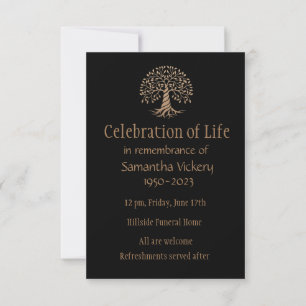 Invitation du service commémoratif Elegant Tree of